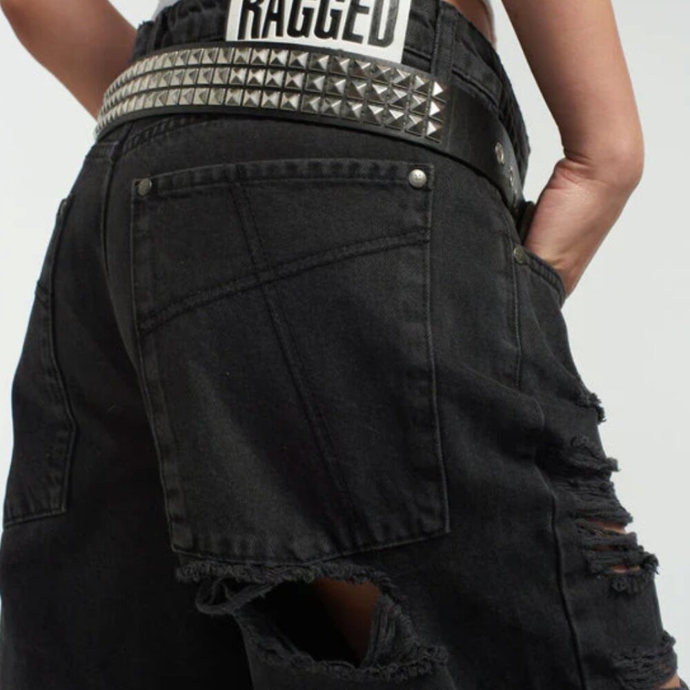 ⚫!!!ISO!!!⚫ The Ragged Priest Shredder Distressed Skater Short - Picture 2 of 3